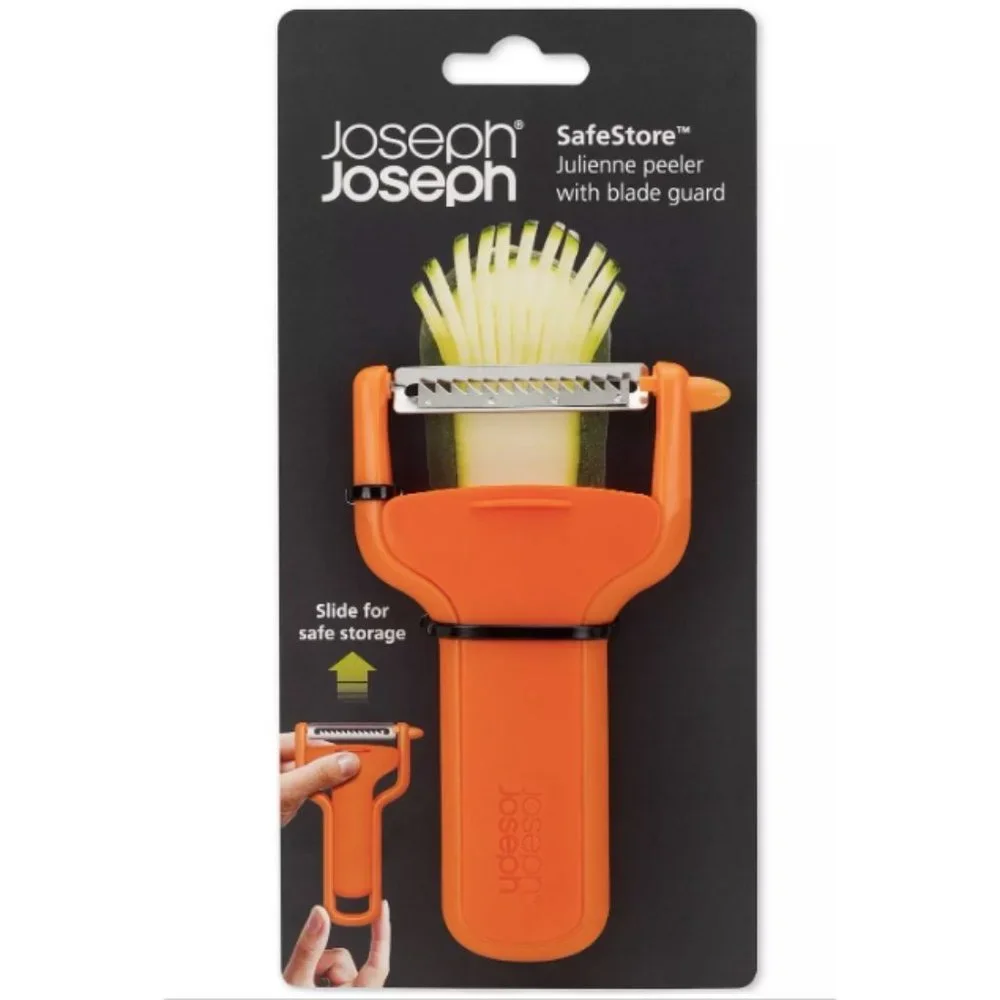 Joseph Joseph SafeStore Julienne Peeler with blade Guard Orange